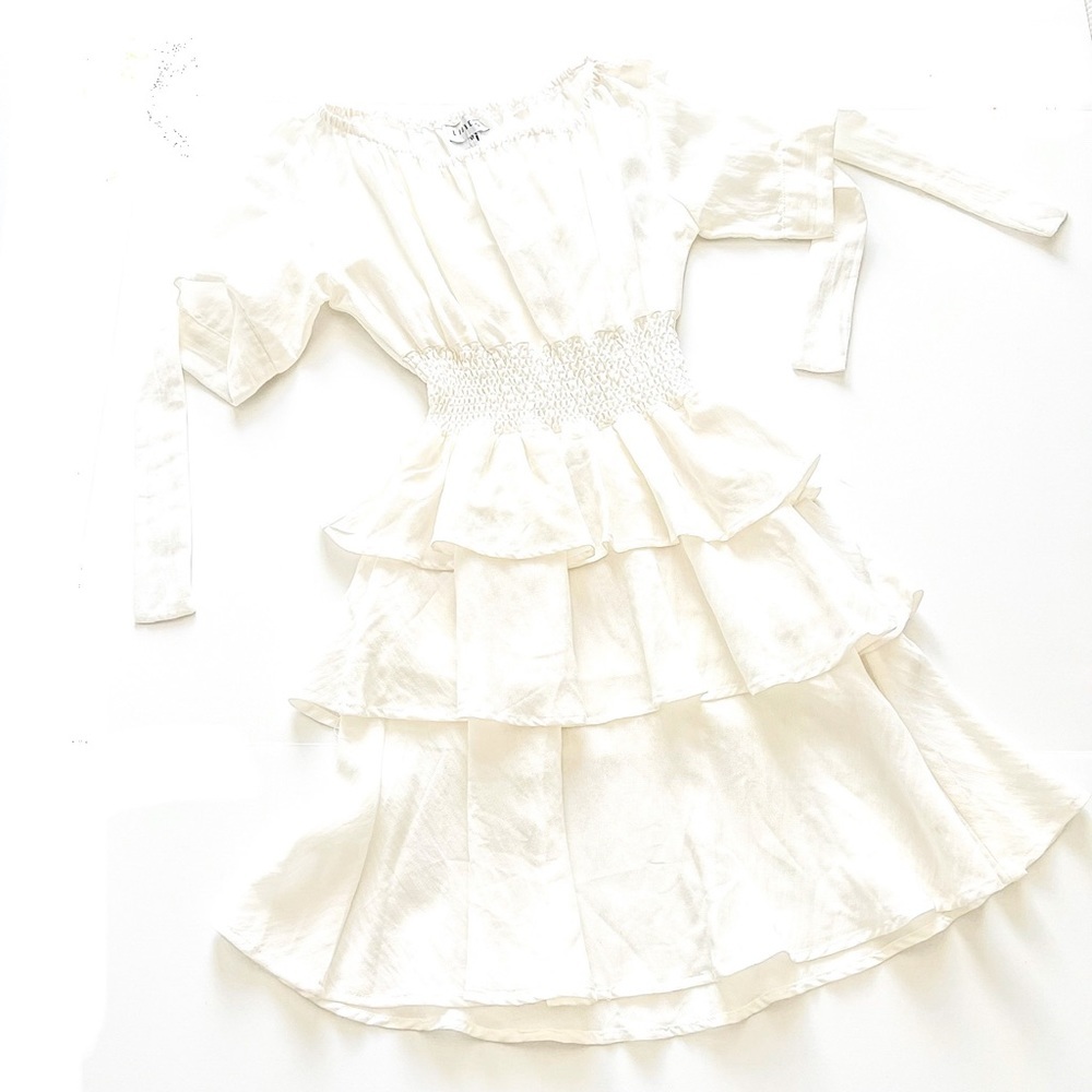 Lioness White Linen-Blend Ruffle 'Cuban' Dress M - Picture 4 of 15